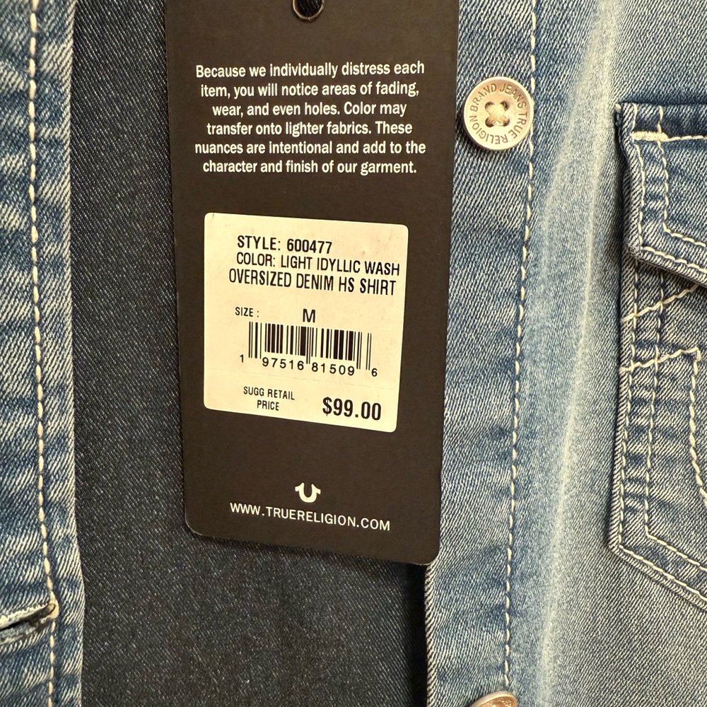 True Religion Light Blue Denim Shirt